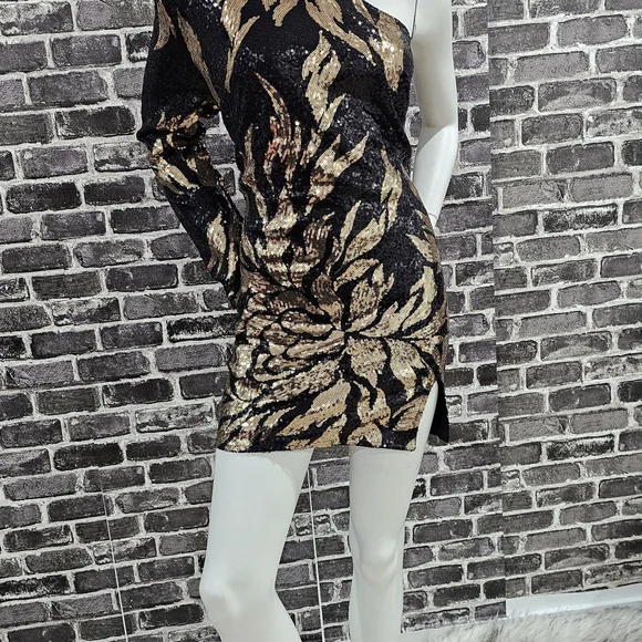Fashion Nova | Dresses | Fashion Nova Black And Gold Asymmetric Sequin Dress | Poshmark Fashion Nova | Dresses | Fashion Nova Black And Gold Asymmetric Sequin Dress | Poshmark